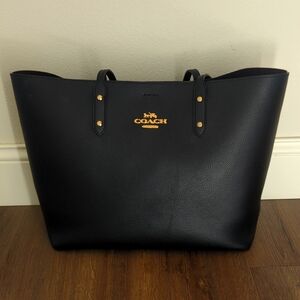 Coach Black Leather Tote Bag